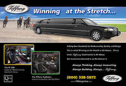 Tiffany Coachworks magazine ad: "Winning at the Stretch" [1/3]